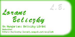 lorant beliczky business card